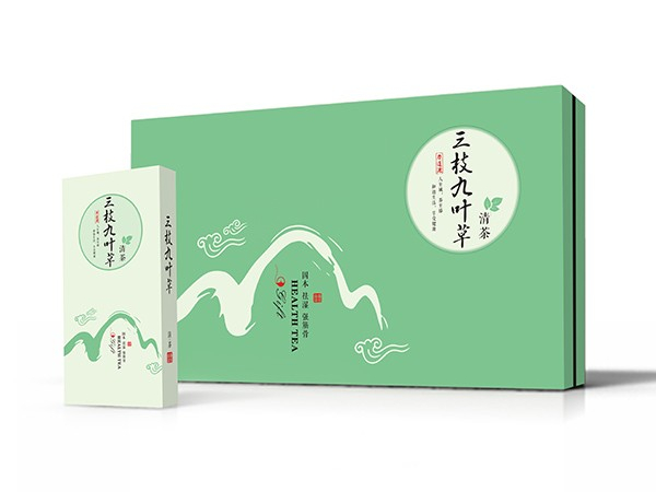 点创包装为三枝九叶草提供茶叶盒定制